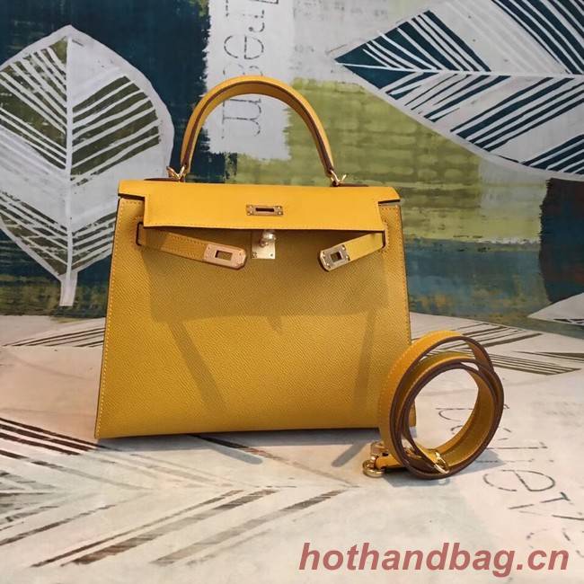 Hermes original Kelly Epsom Leather KL32 yellow