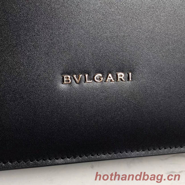 BVLGARI Serpenti Forever Shoulder Bag Pearl fish skin&Calfskin Leather 289013 black