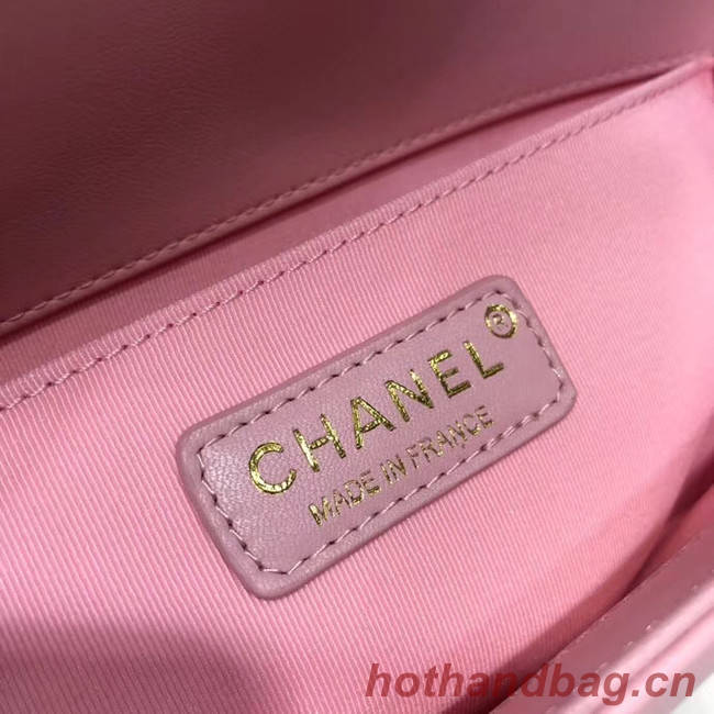 Chanel Leboy Original leather Shoulder Bag H67086 pink & gold -Tone Metal