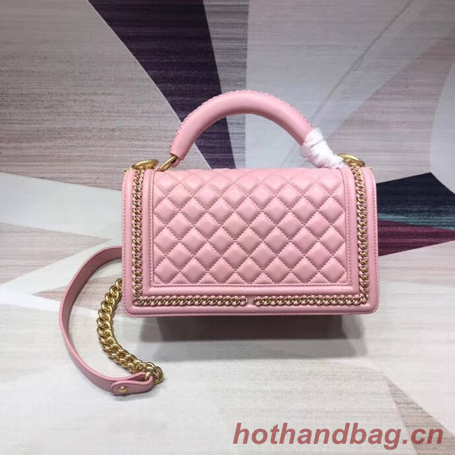 Chanel Leboy Original leather Shoulder Bag H67086 pink & gold -Tone Metal