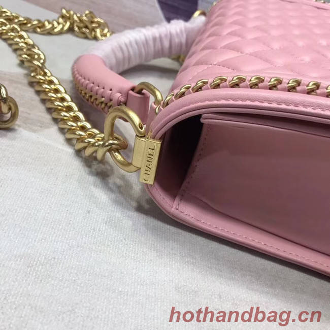 Chanel Leboy Original leather Shoulder Bag H67086 pink & gold -Tone Metal