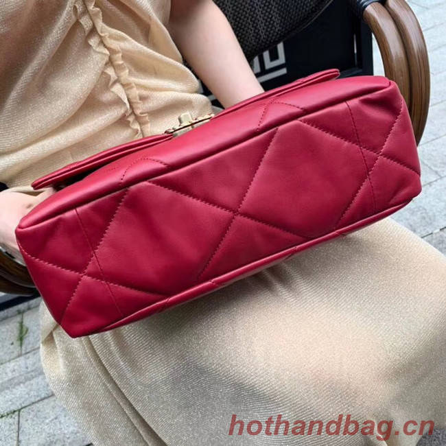 Chanel 19 flap bag AS1161 red