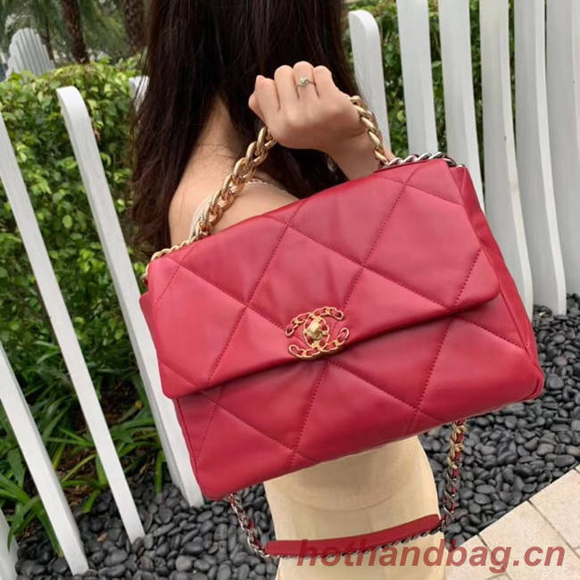 Chanel 19 flap bag AS1161 red