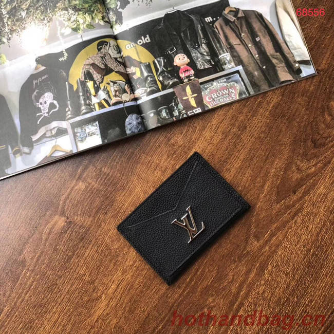 Louis vuitton original LOCKME CARD HOLDER M68555 black