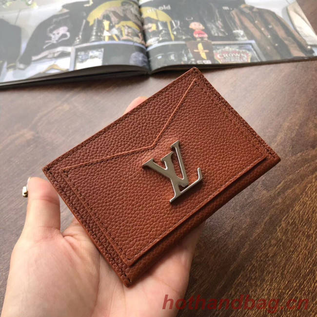 Louis vuitton original LOCKME CARD HOLDER M68555 brown