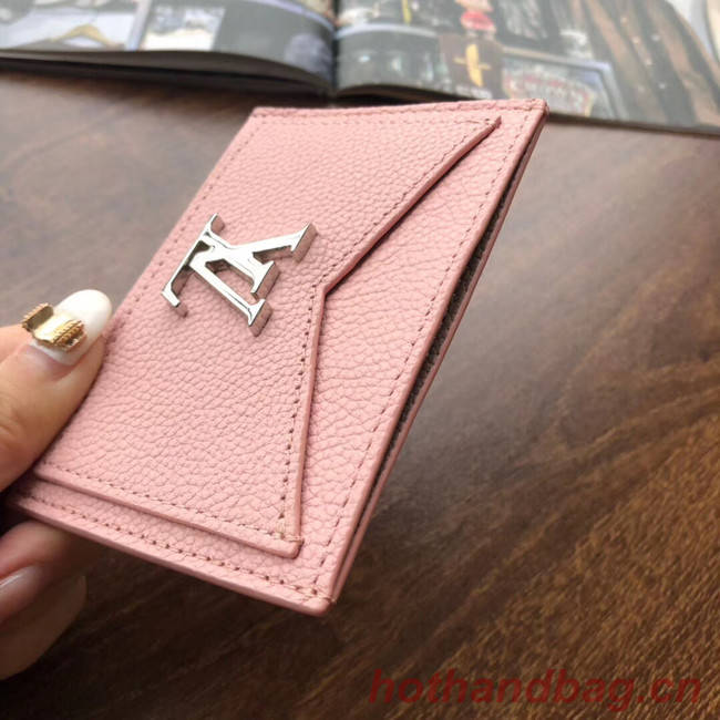 Louis vuitton original LOCKME CARD HOLDER M68555 pink