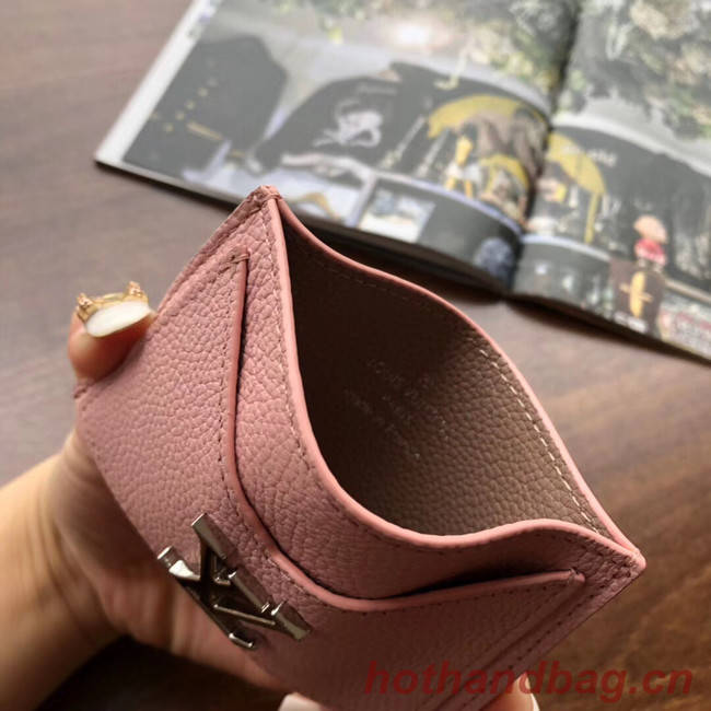 Louis vuitton original LOCKME CARD HOLDER M68555 pink