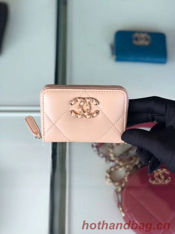 Chanel 19 Zip Wallet AP0949 pink