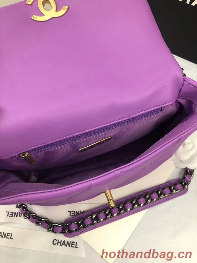 CHANEL 19 Flap Bag AS1160 purple