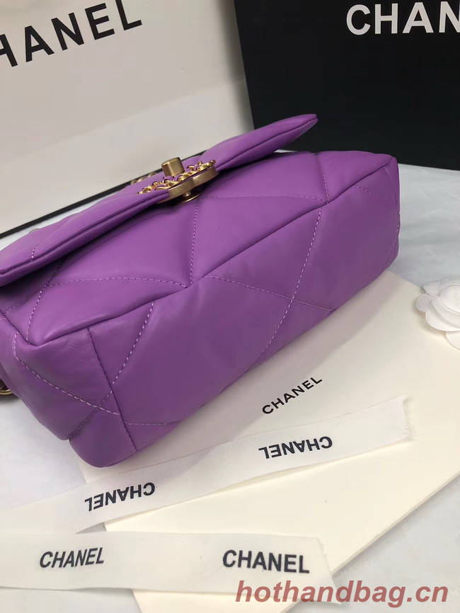 CHANEL 19 Flap Bag AS1160 purple