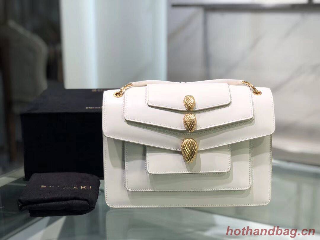 BVLGARI Serpenti Forever leather shoulder bag B288620 white