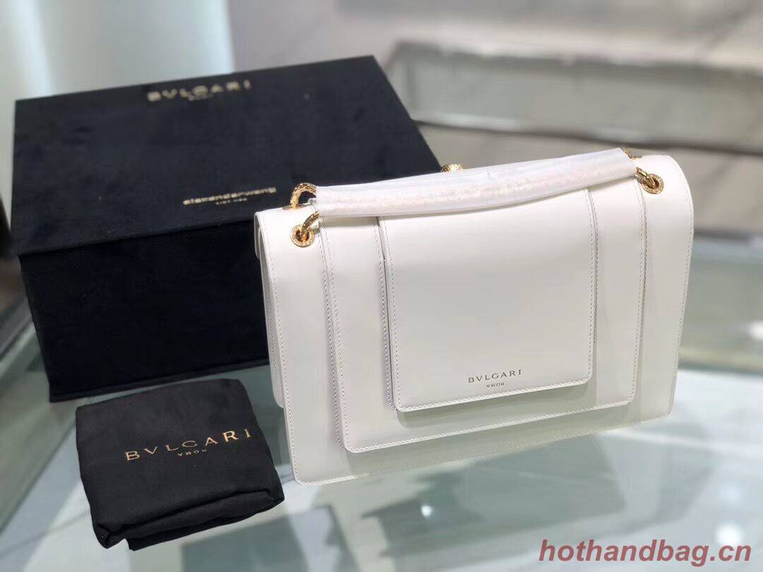 BVLGARI Serpenti Forever leather shoulder bag B288620 white