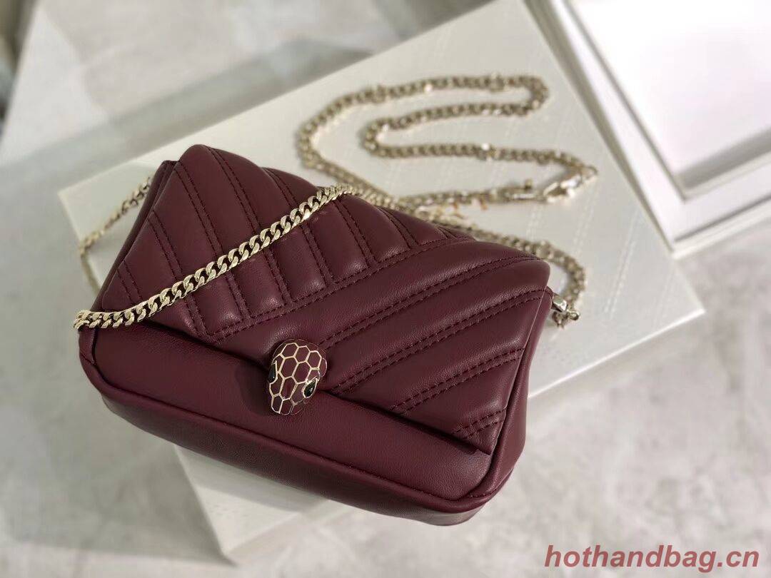 BVLGARI Shoulder Bag Calfskin Leather B288760 Burgundy