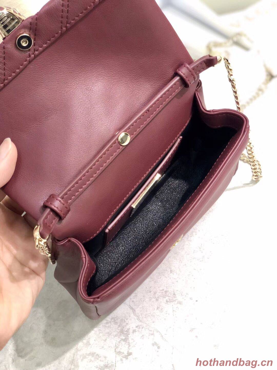 BVLGARI Shoulder Bag Calfskin Leather B288760 Burgundy