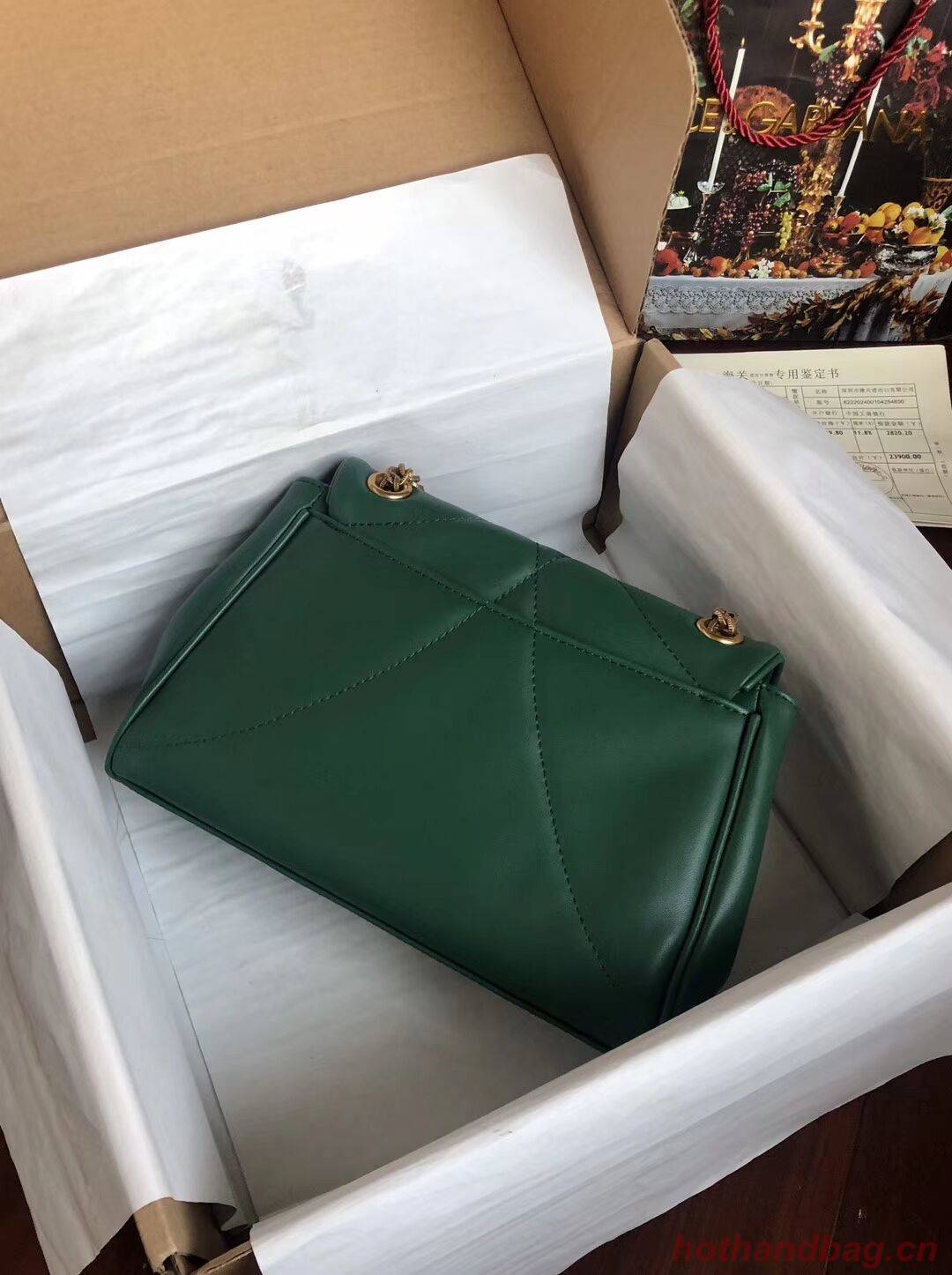 Dolce & Gabbana Origianl Leather Bag 4919 green