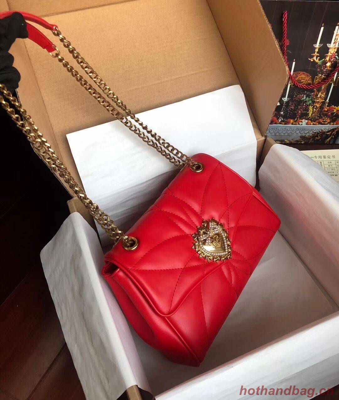 Dolce & Gabbana Origianl Leather Bag 4919 red