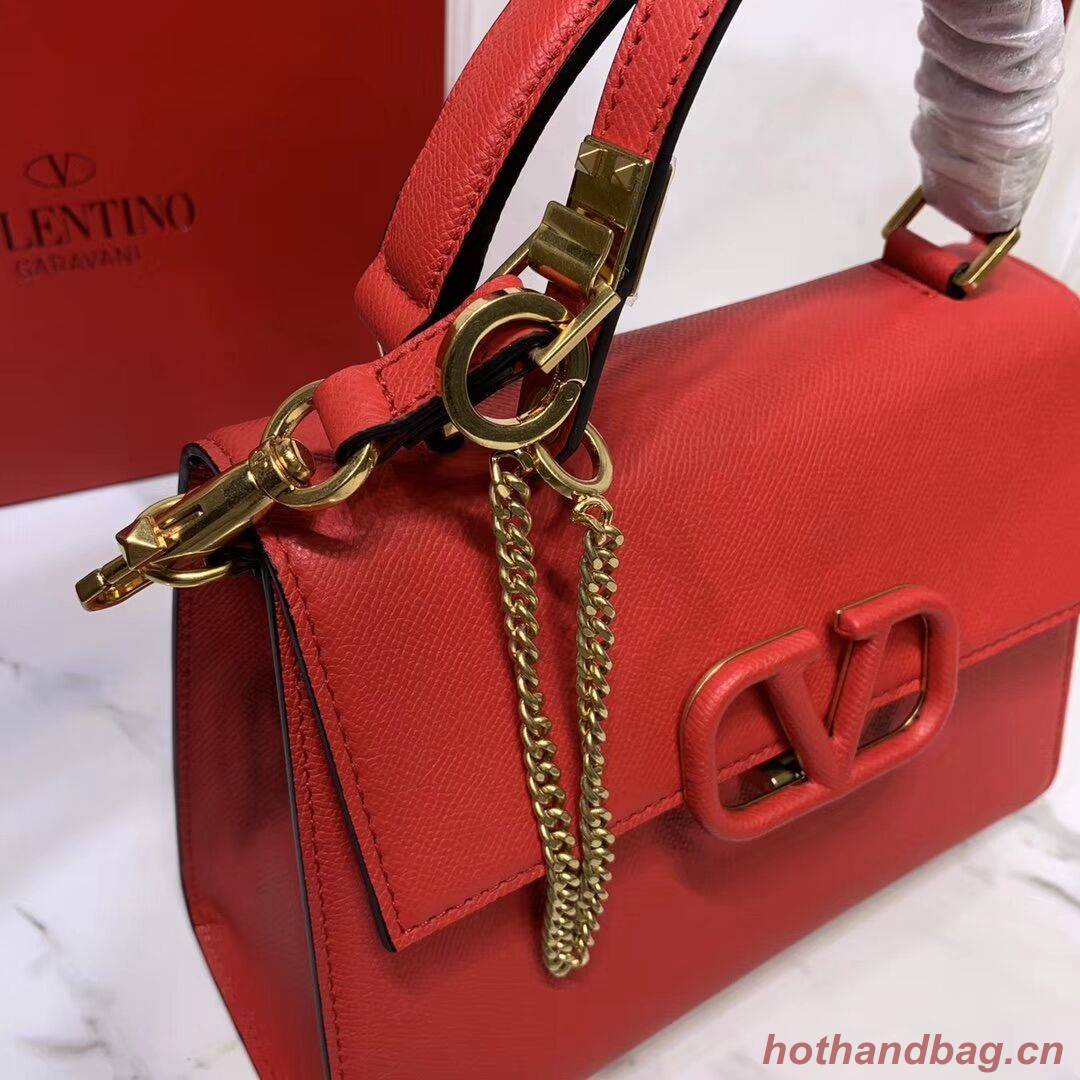 VALENTINO Origianl leather Tote Bag V0025 red