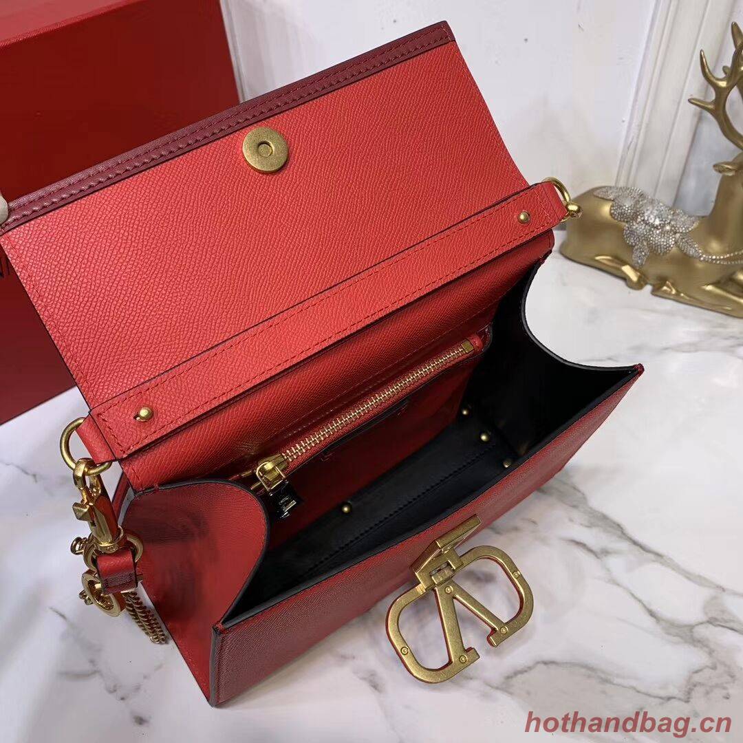 VALENTINO Origianl leather Tote Bag V0025 red