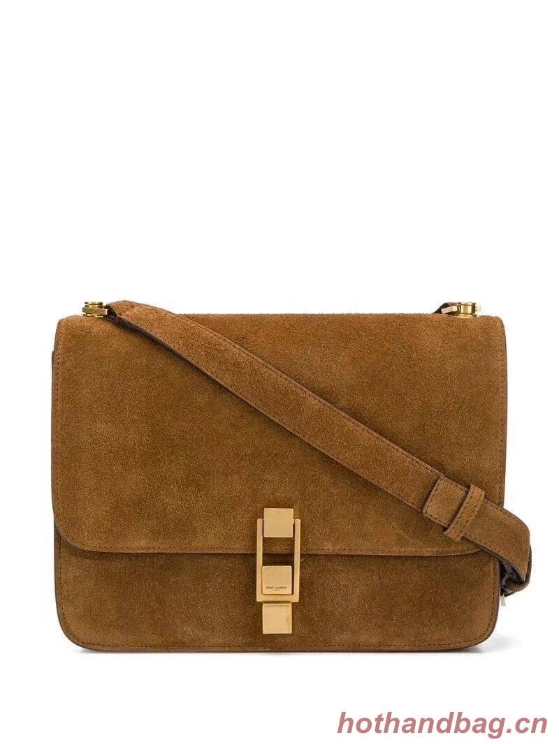 Yves Saint Laurent CARRE SATCHEL IN SUEDE  Y585061 brown