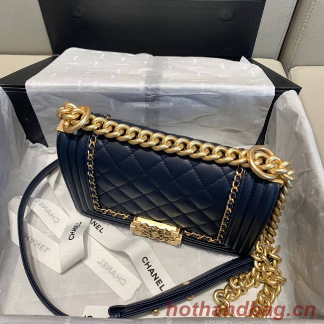 BOY CHANEL flap bag A67085 Navy Blue