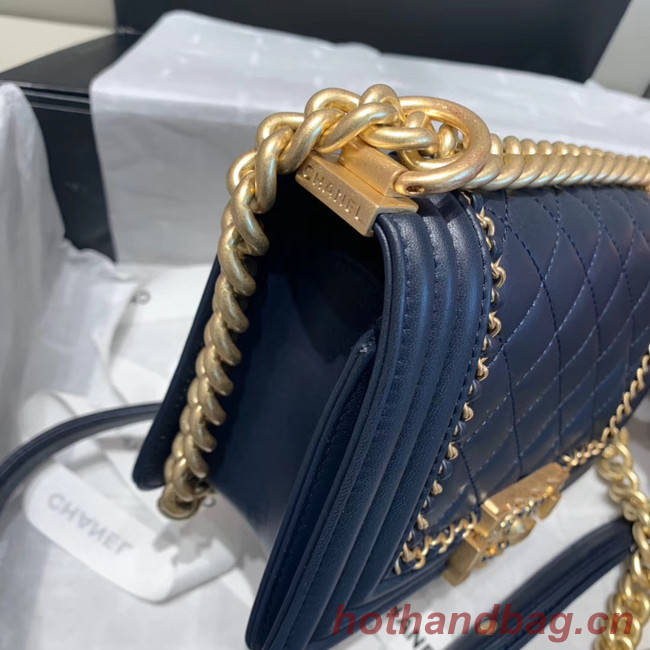 BOY CHANEL flap bag A67085 Navy Blue