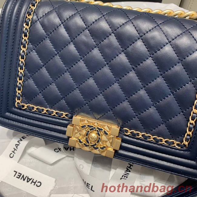 BOY CHANEL flap bag A67086 Navy Blue