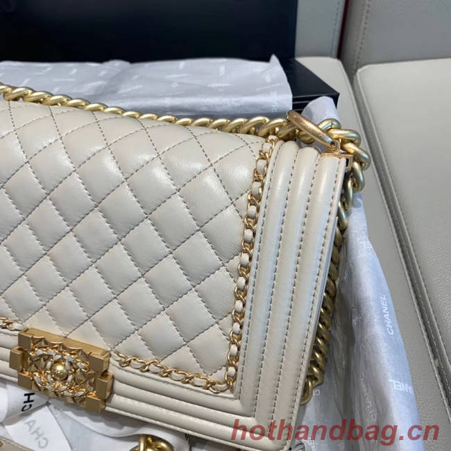 BOY CHANEL flap bag A67086 white