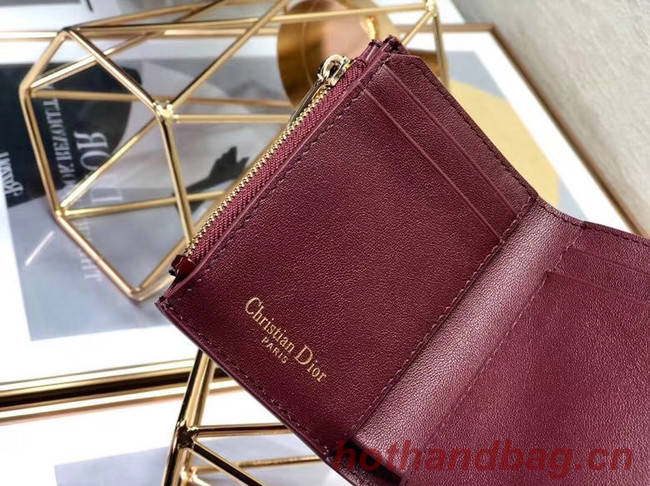 Dior MEDIUM 30 MONTAIGNE LOTUS PATENT CALFSKIN WALLET S2057 fuchsia