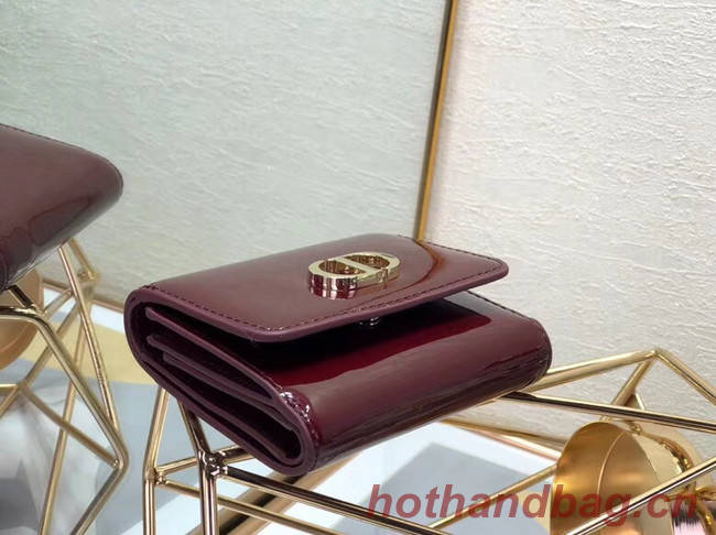 Dior MEDIUM 30 MONTAIGNE LOTUS PATENT CALFSKIN WALLET S2057 fuchsia