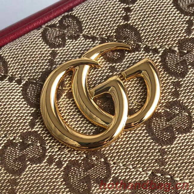 Gucci GG Marmont canvas mini Bag 448065 red