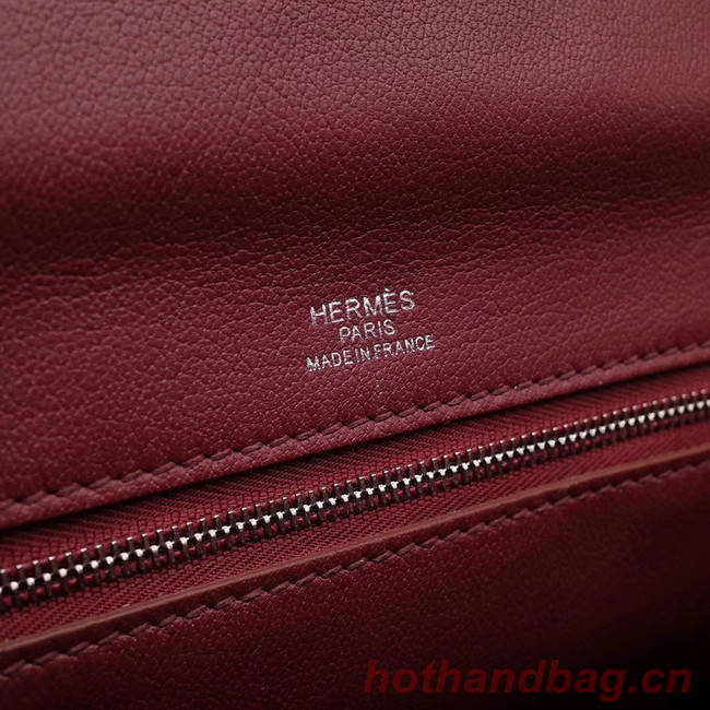 Hermes Kelly togo Leather Tote Bag H2424 Burgundy