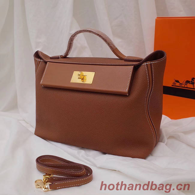 Hermes Kelly togo Leather Tote Bag H2424 brown