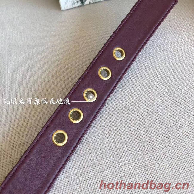 Dior Wide leather belt with 34 mm D4262 Burgundy
