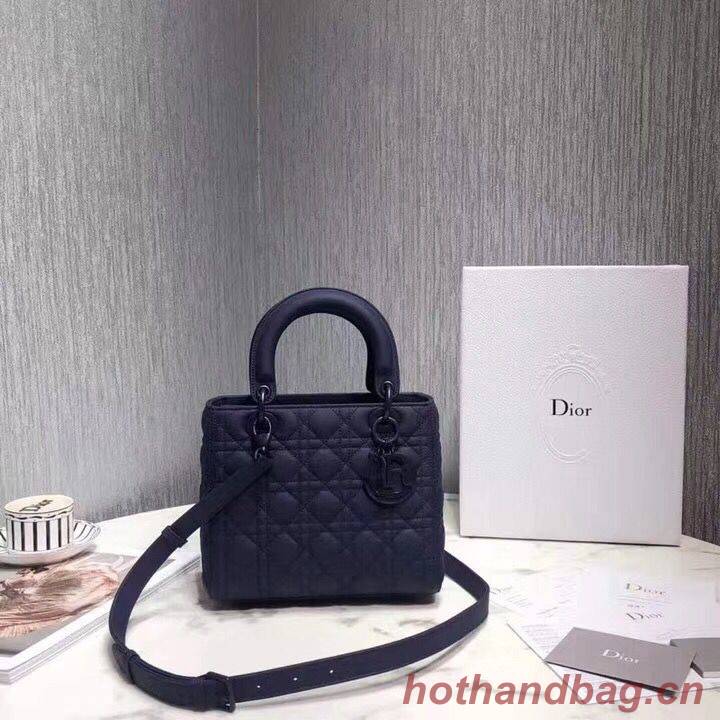 Dior LADY DIOR CALFSKIN BAG M0575 Dark Blue