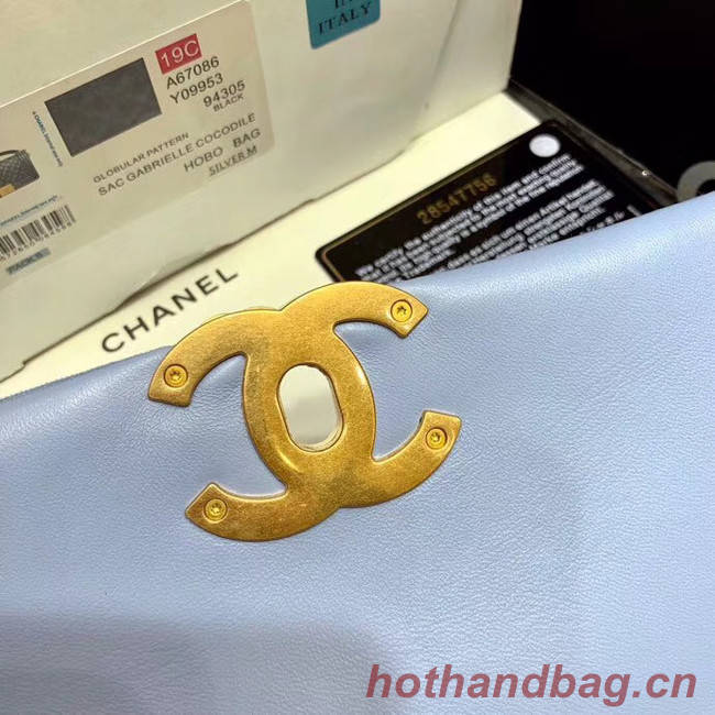 CHANEL 19 Flap Bag AS1161 light blue