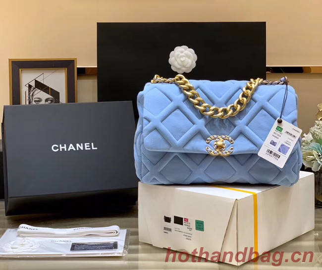 CHANEL 19 Flap Bag AS1161 light blue