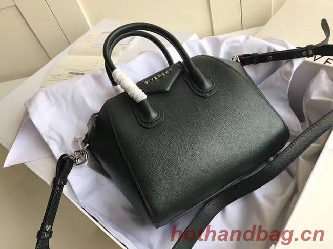 Givenchy Grained Calfskin Small Antigona Bag BB0511 Blackish green