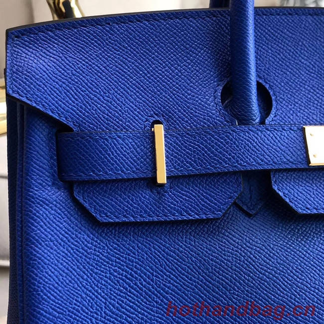 Hermes original Epsom Leather HB35O Electro optic blue&gold Metal