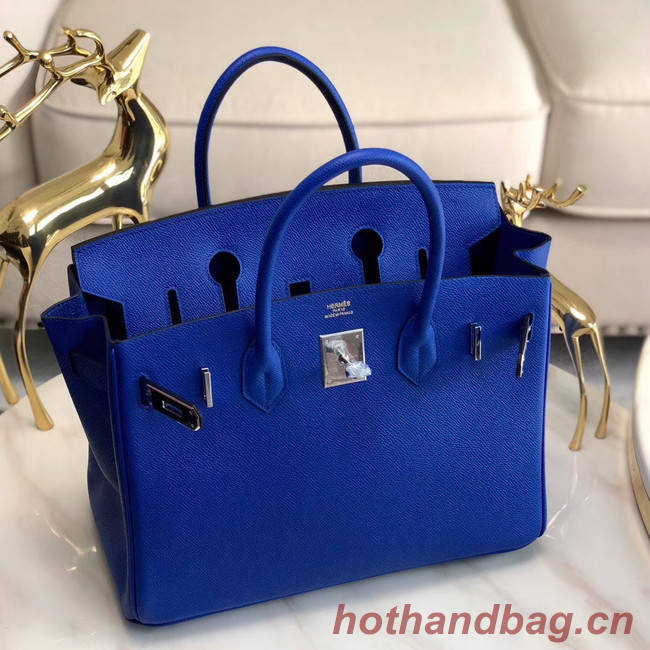 Hermes original Epsom Leather HB35O Electro optic blue&silver Metal