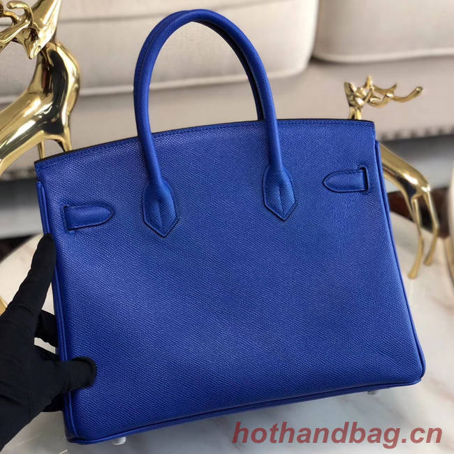 Hermes original Epsom Leather HB35O Electro optic blue&silver Metal