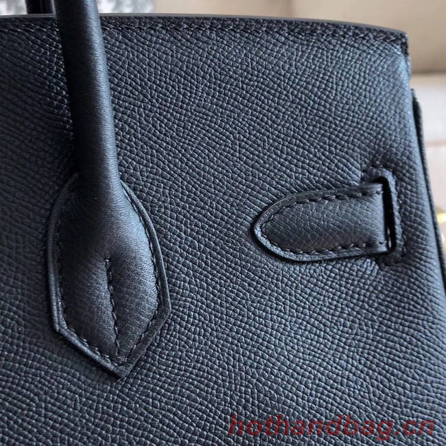 Hermes original Epsom Leather HB35O black&silver Metal