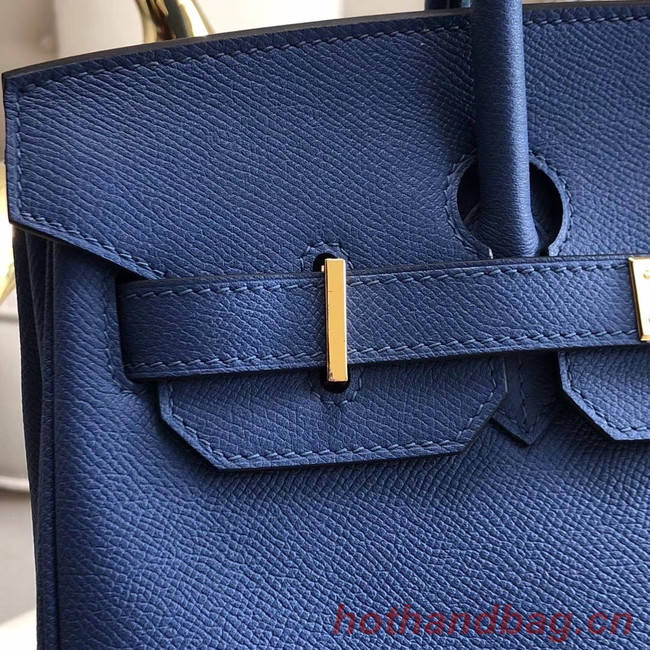 Hermes original Epsom Leather HB35O blue&gold Metal