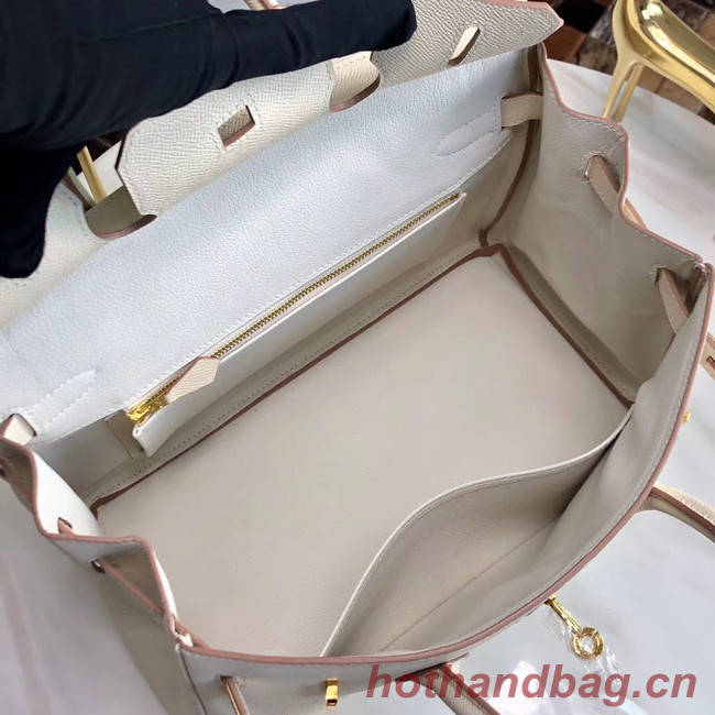 Hermes original Epsom Leather HB35O cream&gold Metal