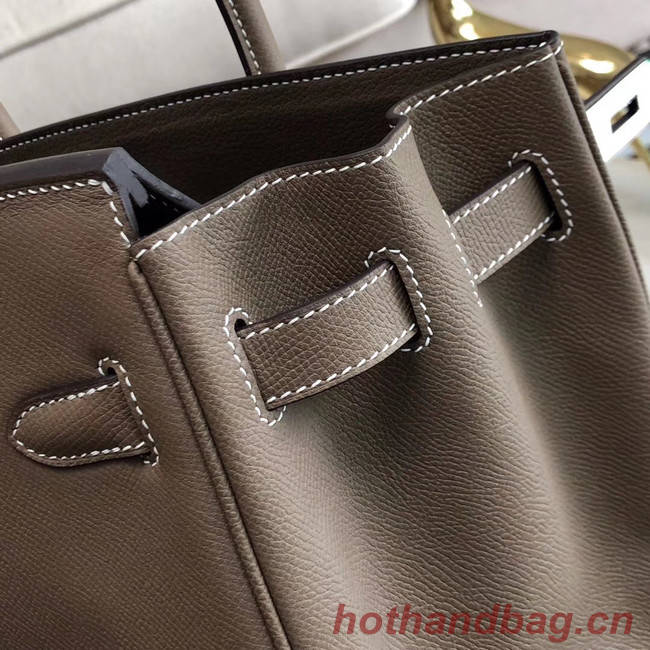 Hermes original Epsom Leather HB35O grey&silver Metal