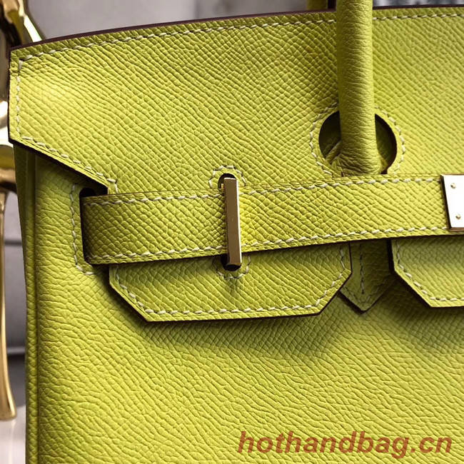 Hermes original Epsom Leather HB35O lemon&gold Metal