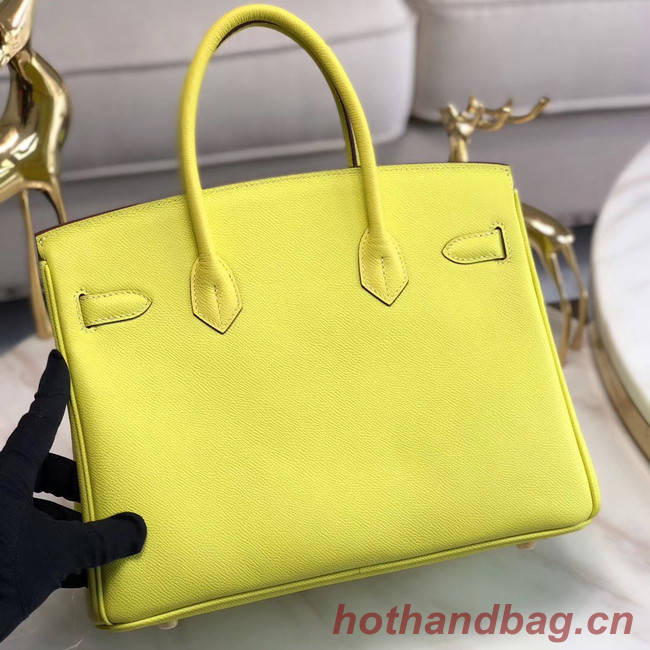 Hermes original Epsom Leather HB35O lemon&gold Metal