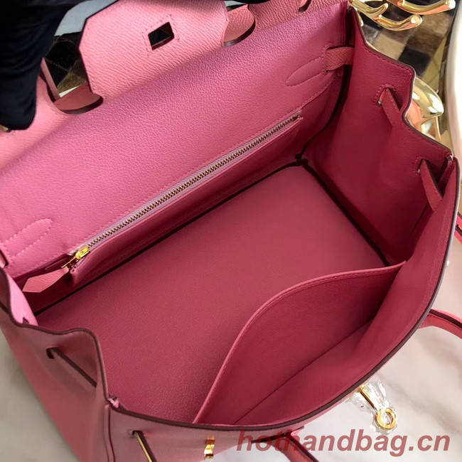 Hermes original Epsom Leather HB35O pink&gold Metal