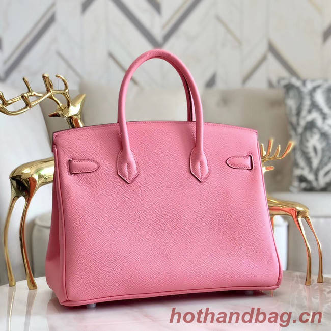 Hermes original Epsom Leather HB35O pink&silver Metal