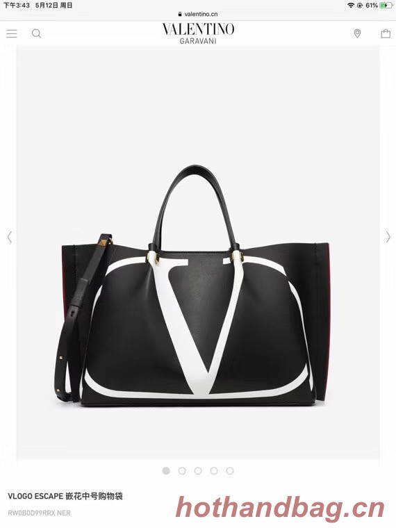 VALENTINO Origianl leather tote 9055 black