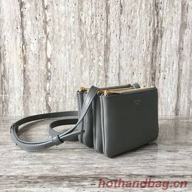 Celine TRIO BAG IN SMOOTH LAMBSKIN MINI 1920 grey